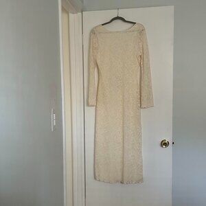 Cream Floral Midi Dress, ACOA, Medium